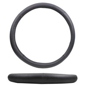 FUNDA PARA VOLANTE DE PIEL GRANDE DE 40 CM CON PUNTOS GRANDES GRIS.