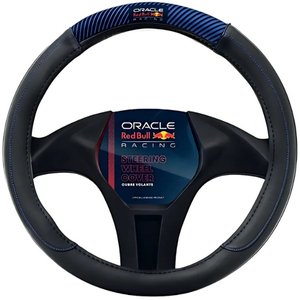 FUNDA PARA VOLANTE RED BULL MEDIANA NEGRA CON ROJO POWER BAR Y PUNTOS