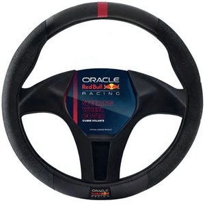 FUNDA PARA VOLANTE RED BULL MEDIANA NEGRA CON ROJO CON ALCANTARA