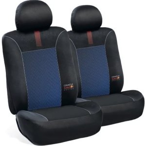 FUNDA PARA ASIENTO RED BULL 2 PLAZAS (6 PC) POWER BAR NEGRO CON AZUL