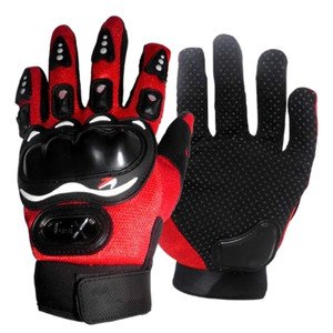 GUANTES GRANDES PARA MOTOCICLISTA COMPLETOS ROJOS.