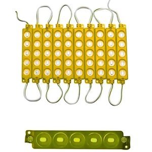 TIRA TIPO CHIP CON 5 LED TIPO ENCAPSULADO AMARILLO.