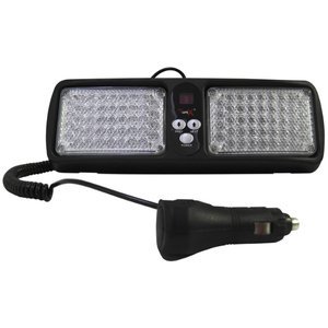ESTROBO DE VISERA CON 43 LEDS Y 12 FUNCIONES ZUL CON ROJO.