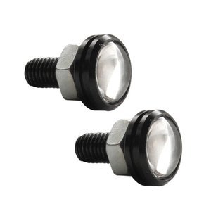 TORNILLO PARA PORTAPLACAS UNIVERSAL CON 3 LEDS NEGRO DE 0.4 W CADA UNO.