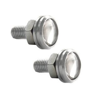 TORNILLO PARA PORTAPLACAS UNIVERSAL CON 3 LEDS PLATA DE 0.4 W CADA UNO.