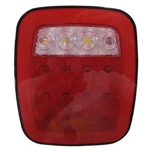 PLAFON CUADRADO UNIVERSAL PARA CAMIÓN CON OJO DE ANGEL TIPO GEL Y 16 LEDS. (ALTA, BAJA Y ESTROBO)