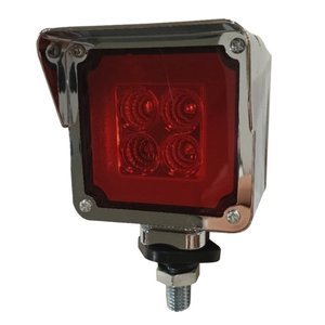 PLAFÓN CUADRADO 4 LEDS C/ OJO DE ANGEL TIPO GEL DOBLE CARA AMBAR/ROJO. IZQUIERDA. (ALTA, BAJA Y ESTR
