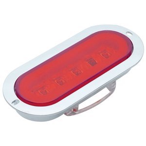 PLAFÓN OVALADO C/5 LEDS, OJO DE ANGEL TIPO GEL Y 4 FUNCIONES, ROJO