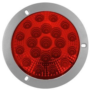 PLAFÓN REDONDO CON 21 LEDS Y BISEL CROMADO ROJO.
