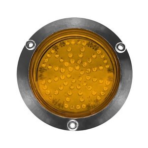 PLAFÓN REDONDO PARA CAMIÓN CON 4 FUNCIONES DE 66 LEDS ÁMBAR.