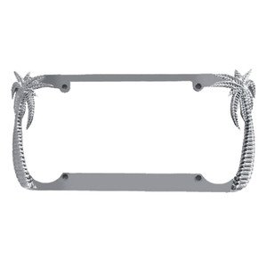 PORTAPLACA METALICO CROMO CON PALMERAS