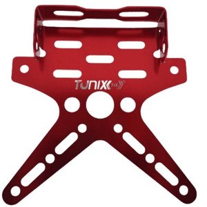 PORTA PLACA DE  METALICO DE 16C18CM PARA MOTO ROJO