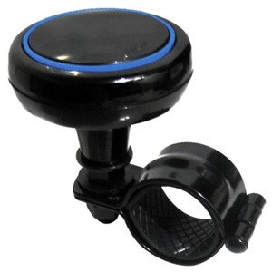 PERILLA PARA VOLANTE NEGRA / CON ORILLAS DE COLORES NEGRO CON AZUL.