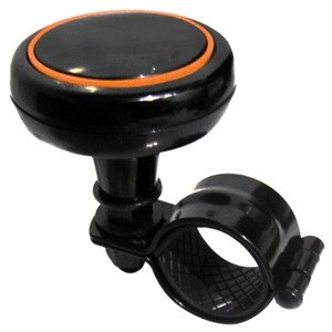 PERILLA PARA VOLANTE NEGRA / CON ORILLAS DE COLORES NEGRO CON NARANJA.