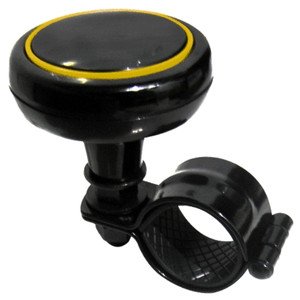 PERILLA PARA VOLANTE NEGRA / CON ORILLAS DE COLORES NEGRO CON AMARILLO.