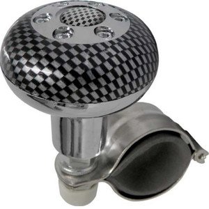 PERILLA PARA VOLANTE 100% DE METAL CROMO CON CARBÓN.