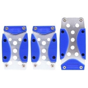 CUBREPEDAL DE ALUMINIO CON PLÁSTICO PARA AUTOMÓVIL ESTÁNDAR AZUL.