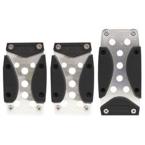 CUBREPEDAL DE ALUMINIO CON PLÁSTICO PARA AUTOMÓVIL ESTÁNDAR NEGRO.