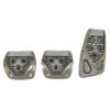 CUBREPEDAL COMBINADO CROMO CON HULE PARA AUTOMÓVIL ESTÁNDAR CARBÓN CON GRIS.