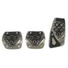 CUBREPEDAL COMBINADO CROMO CON HULE PARA AUTOMÓVIL ESTÁNDAR NEGRO.