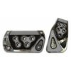 CUBREPEDAL COMBINADO CROMO CON HULE PARA AUTOMÓVIL AUTOMÁTICO CARBÓN CON GRIS.