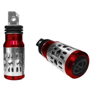 PEDAL PARA MOTO ALUMINIO PERFORADO ROJO