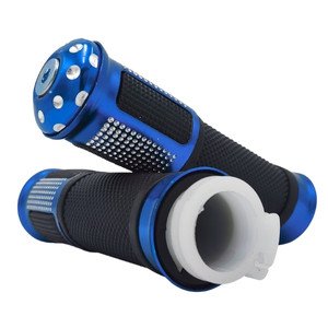 PUÑO PARA MANUBRIO COMBINADO ALUMINIO / GOMA AZUL