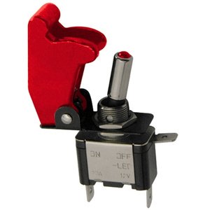 SWITCH 1 PASO TAPA ROJA T/AVION C/LUZ ROJA
