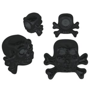 TAPON DE VALVULA CALAVERA 4 PZAS. NEGRO