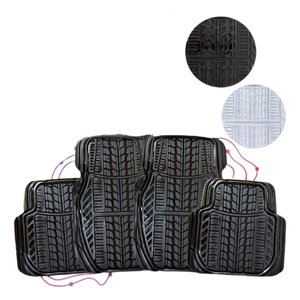 TAPETE DE VINIL LLANTA 4 PIEZAS 3.2KG NEGRO