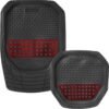 TAPETE GRUESO 4 PZAS TIPO CHAROLA NEGRO/ROJO CARBON