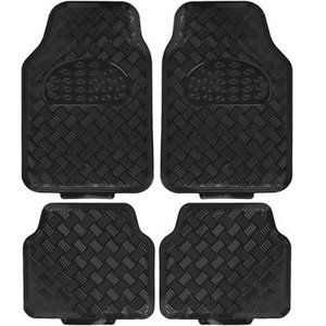 TAPETE CROMADO ECONOMICO 4 PZAS NEGRO