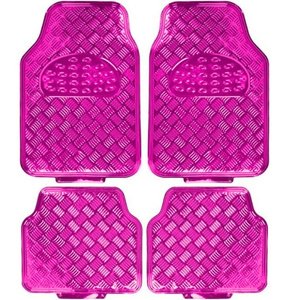 TAPETE CROMADO ECONOMICO 4 PZAS ROSA