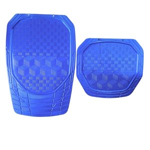 TAPETE CROMADO 4 PIEZAS TIPO CHAROLA EFECTO 3D AZUL 3 KG