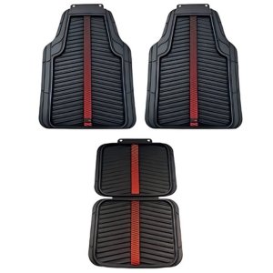 TAPETE RED BULL DE HULE 4 PIEZAS POWER BAR AL CENTRO NEGRO ROJO