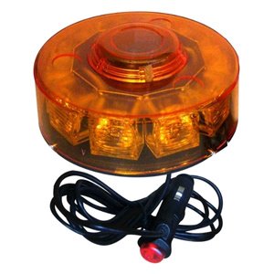 TORRETA REDONDA 16X5.5 8 FUNC C/10 LEDS E IMAN CUB AMBAR/LED AMBAR