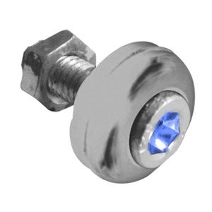 TORNILLO DE PLACA CON DIAMANTE AZUL.