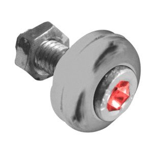 TORNILLO DE PLACA CON DIAMANTE ROJO.