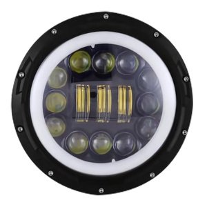 UNIDAD REDONDA DE 7" CON 18 LEDS C/LUPA BLANCO OJO DE ANGEL BICOLOR