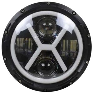 UNIDAD REDONDA DE 7" CON 10 LEDS C/LUPA BLANCO OJO DE ANGEL BICOLOR