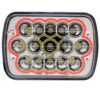 UNIDAD CUADRADA 7in CON 15 HIPER-LEDS DE 3W C/U OJO DE ANGEL ROJO PAR
