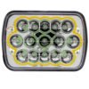 UNIDAD CUADRADA 7in CON 15 HIPER-LEDS DE 3W C/U OJO DE ANGEL AMARILLO PAR