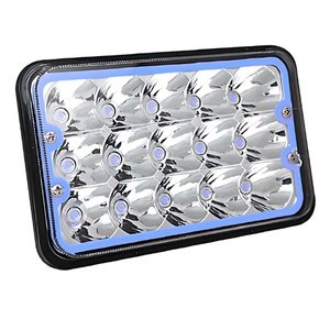 UNIDAD RECTANGULAR 5in CON 15 HIPER-LEDS DE 3W C/U OJO DE ANGEL AZUL