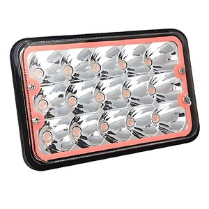UNIDAD RECTANGULAR 5in CON 15 HIPER-LEDS DE 3W C/U OJO DE ANGEL ROJO