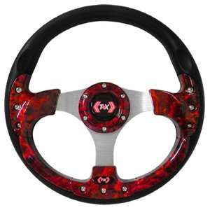VOLANTE DEPORTIVO 3 BRAZOS ROJO