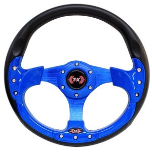 VOLANTE DEPORTIVO T/FIBRA DE CARBON AZUL