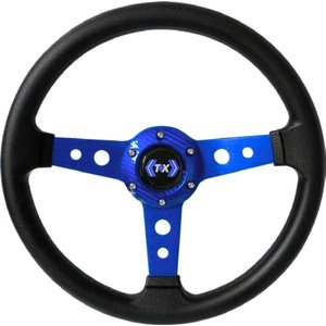 VOLANTE DEPORTIVO CON RAYO AZUL.