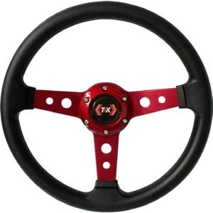 VOLANTE DEPORTIVO CON RAYO ROJO.