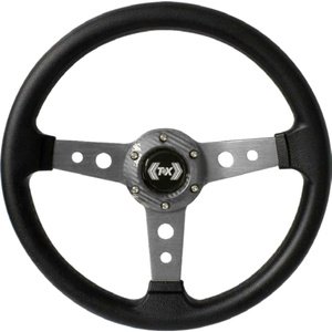VOLANTE DEPORTIVO CON RAYO PLATA.