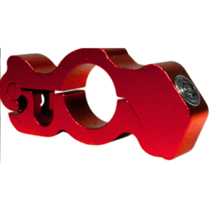 CAND-MPR CANDADO DE ALUMINIO PARA PUÑO DE MOTO CON 2 LLAVES DE SEGURIDAD TIPO CHAPA BANCARIA ROJO